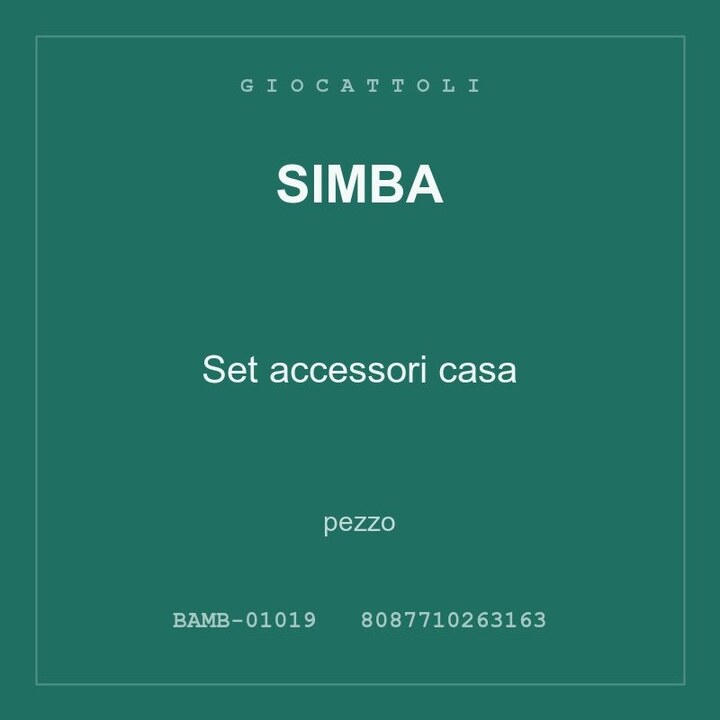 Simba Set accessori casa — conf. 12 pz
