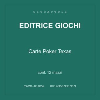 Editrice Giochi Carte Poker Texas — conf. 12 mazzi