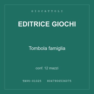 Editrice Giochi Tombola famiglia — conf. 12 mazzi