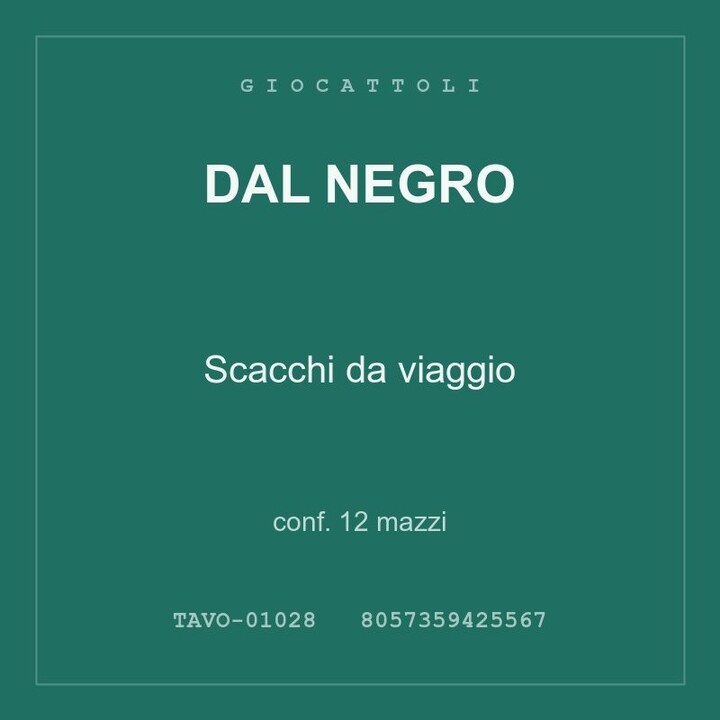Dal Negro Scacchi da viaggio — conf. 6 mazzi