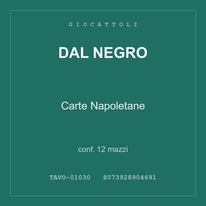 Dal Negro Carte Napoletane — conf. 12 mazzi