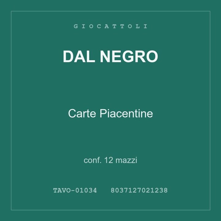 Dal Negro Carte Piacentine — conf. 12 mazzi