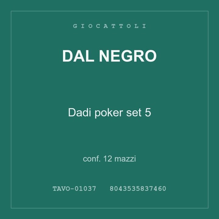 Dal Negro Dadi poker set 5 — conf. 12 mazzi
