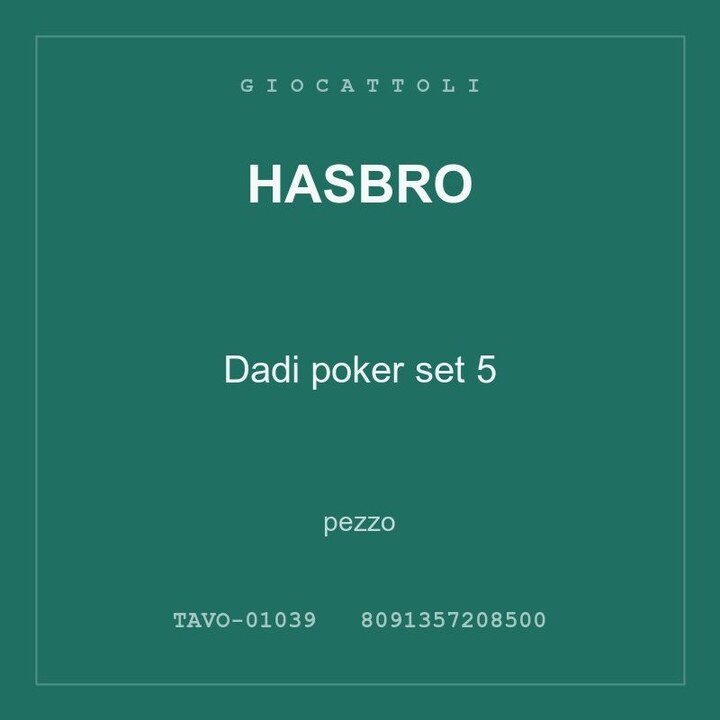 Hasbro Dadi poker set 5 — pezzo