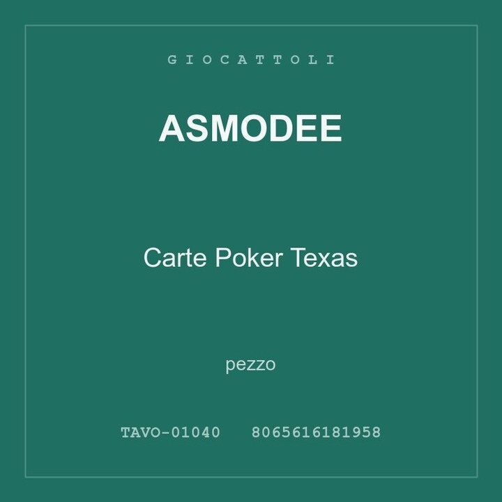 Asmodee Carte Poker Texas — pezzo