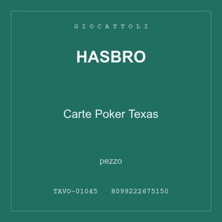 Hasbro Carte Poker Texas — pezzo