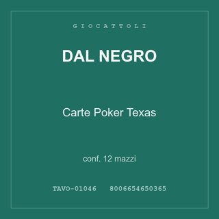 Dal Negro Carte Poker Texas — conf. 12 mazzi