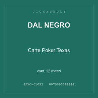 Dal Negro Carte Poker Texas — conf. 6 mazzi