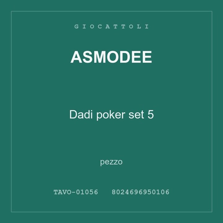 Asmodee Dadi poker set 5 — conf. 2 pz