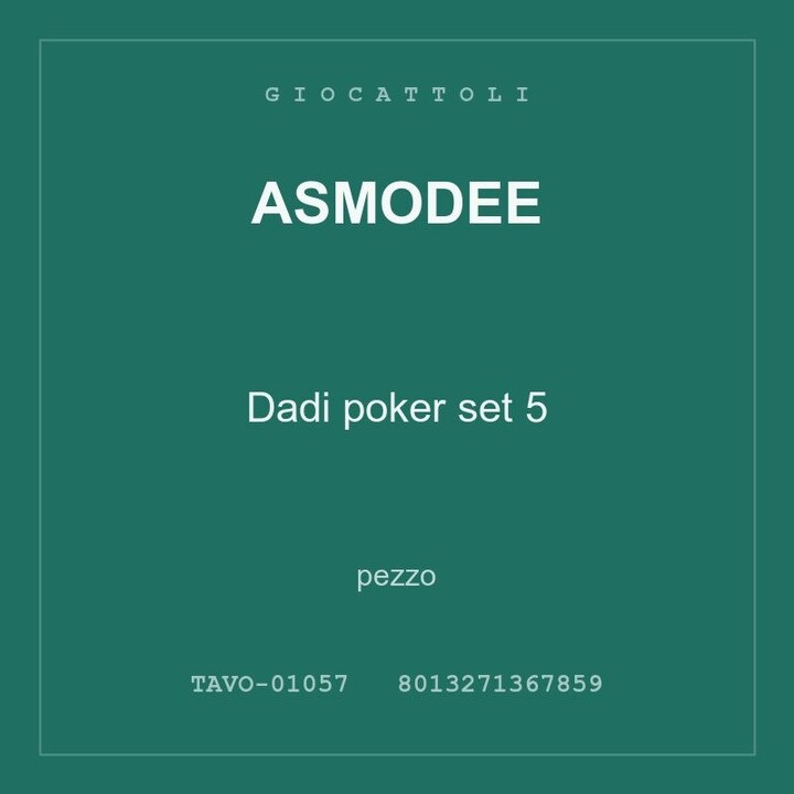 Asmodee Dadi poker set 5 — conf. 3 pz