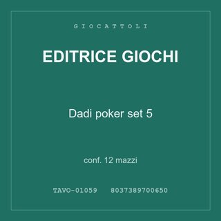 Editrice Giochi Dadi poker set 5 — conf. 12 mazzi
