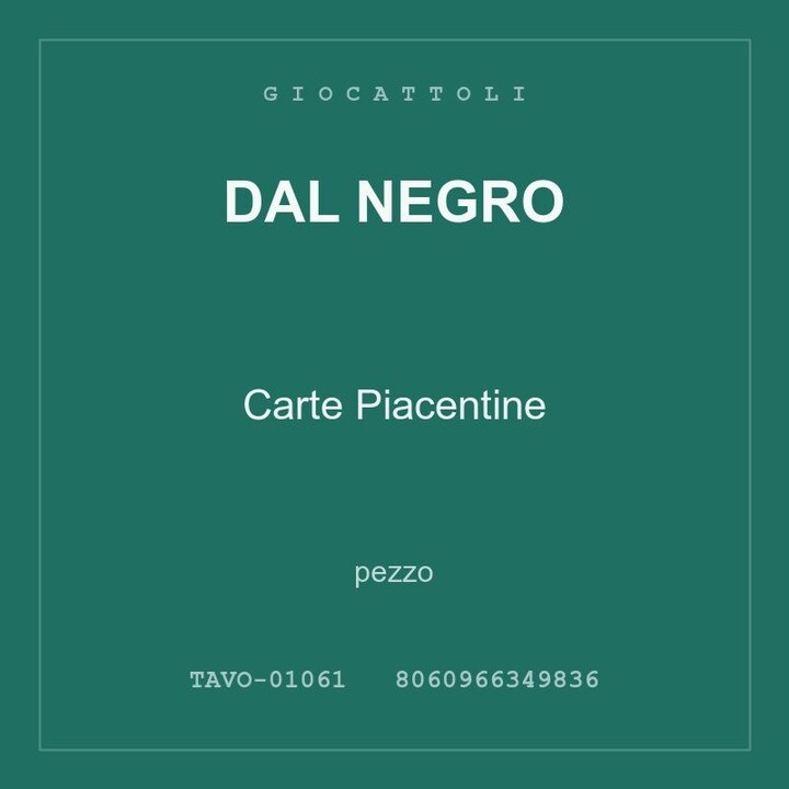 Dal Negro Carte Piacentine — pezzo