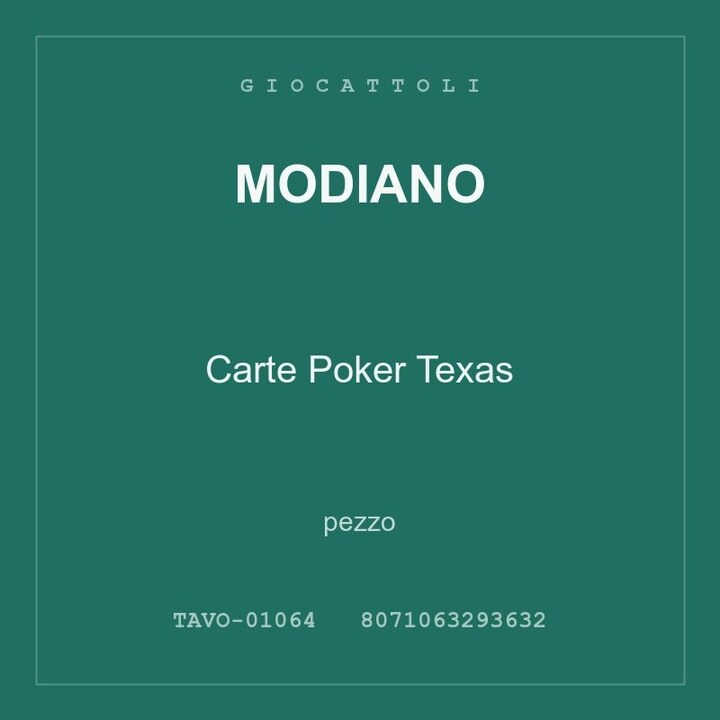 Modiano Carte Poker Texas — pezzo