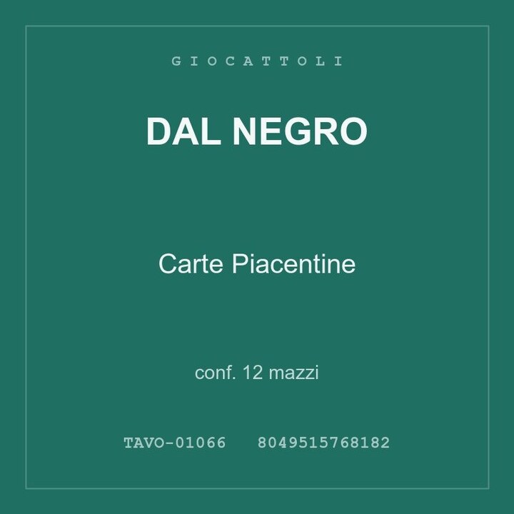 Dal Negro Carte Piacentine — conf. 6 mazzi