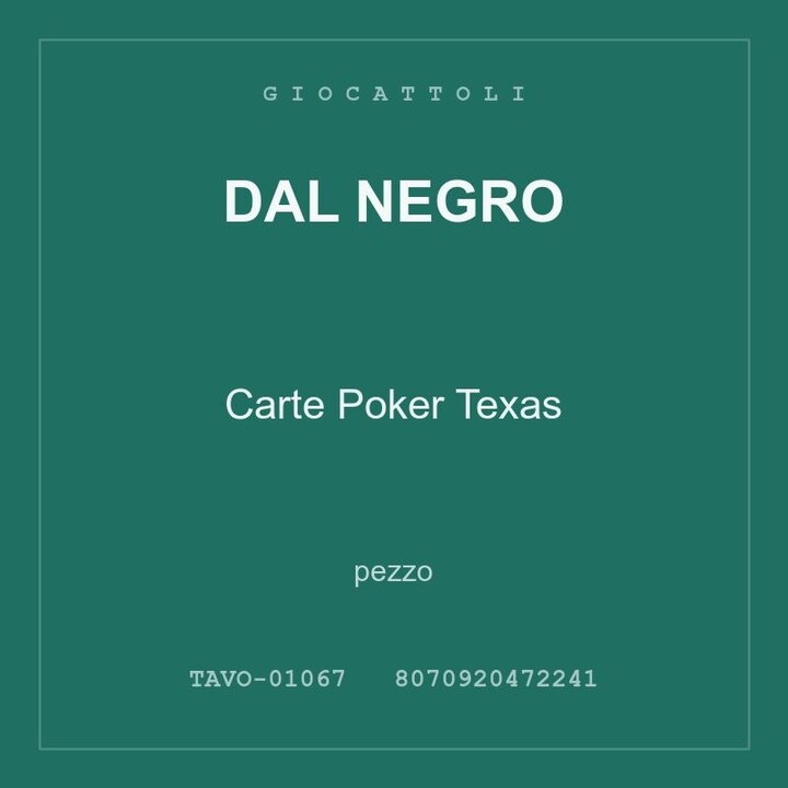 Dal Negro Carte Poker Texas — conf. 2 pz