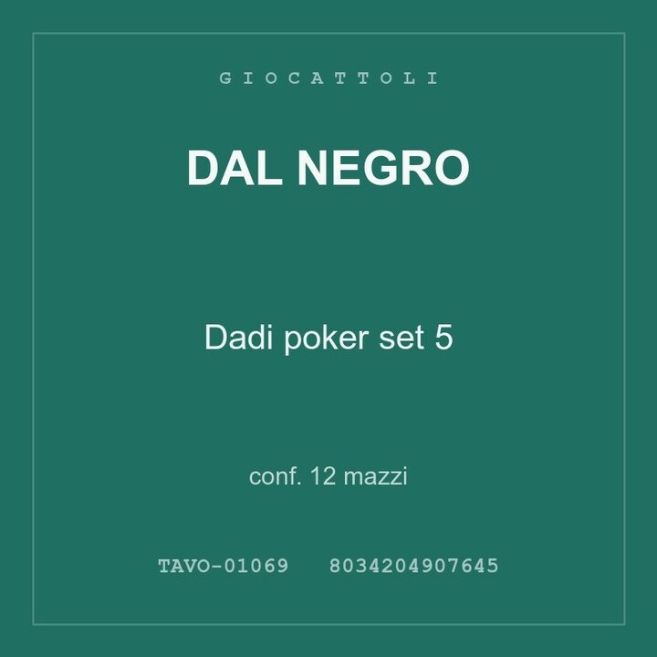 Dal Negro Dadi poker set 5 — conf. 6 mazzi