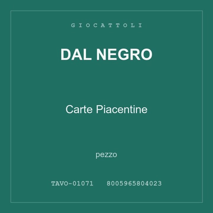 Dal Negro Carte Piacentine — conf. 2 pz