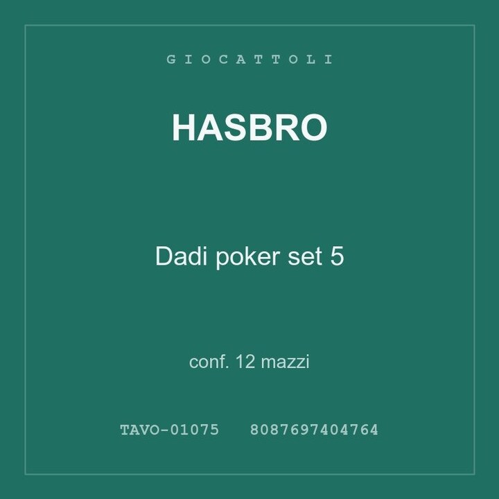 Hasbro Dadi poker set 5 — conf. 12 mazzi