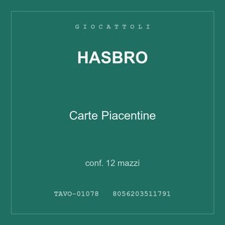 Hasbro Carte Piacentine — conf. 12 mazzi