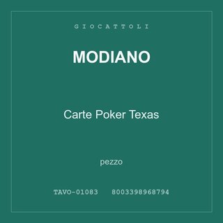Modiano Carte Poker Texas — conf. 2 pz