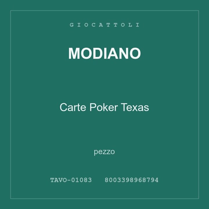 Modiano Carte Poker Texas — conf. 2 pz
