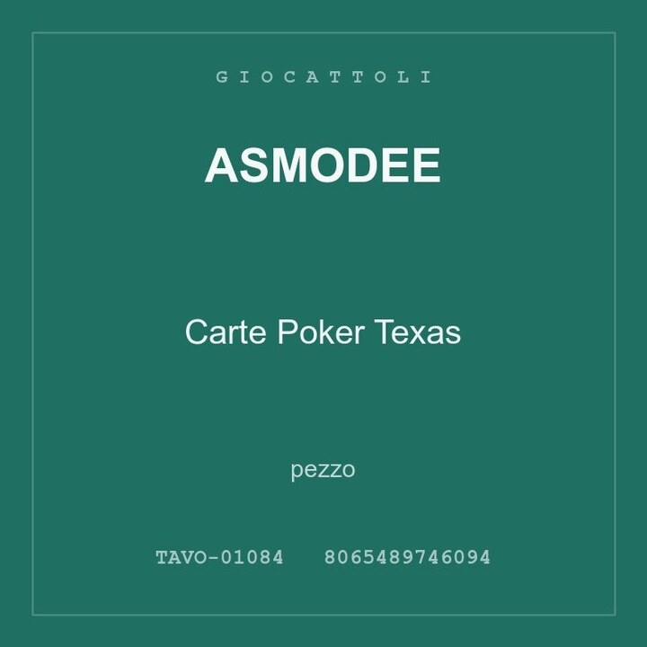 Asmodee Carte Poker Texas — conf. 2 pz