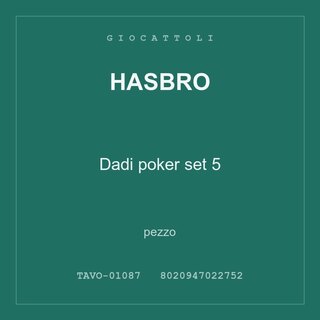 Hasbro Dadi poker set 5 — conf. 2 pz