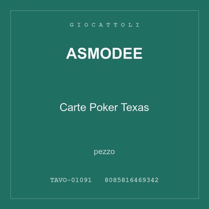Asmodee Carte Poker Texas — conf. 3 pz