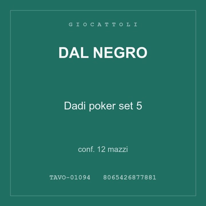 Dal Negro Dadi poker set 5 — conf. 25 mazzi