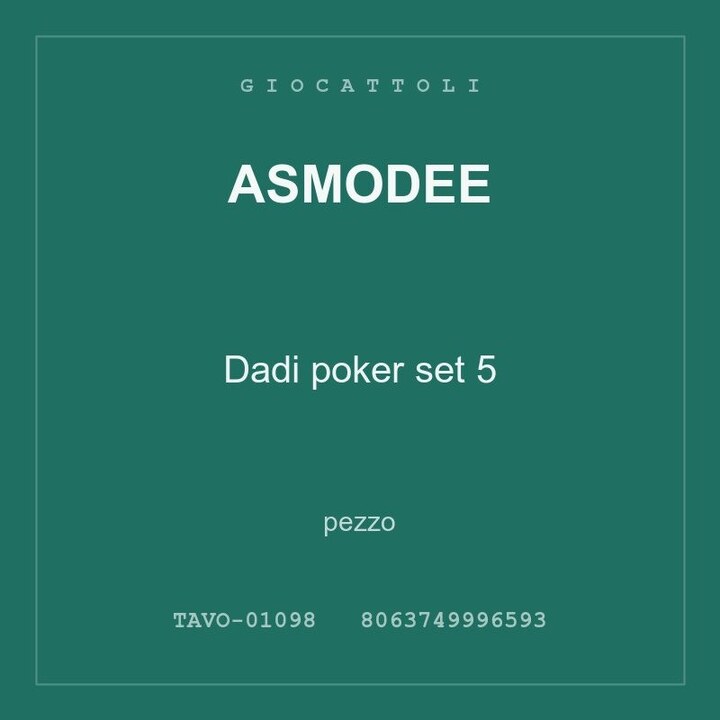 Asmodee Dadi poker set 5 — conf. 6 pz