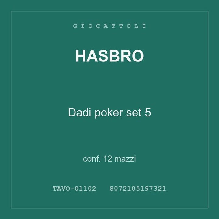 Hasbro Dadi poker set 5 — conf. 6 mazzi