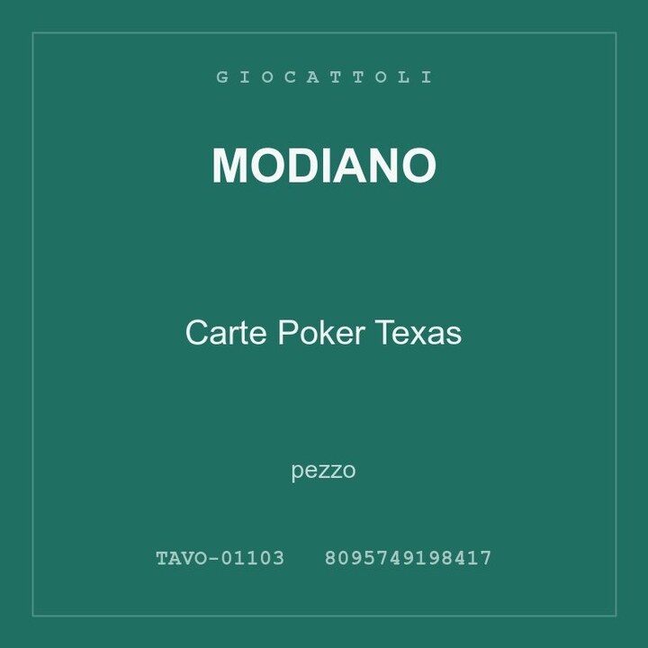 Modiano Carte Poker Texas — conf. 3 pz