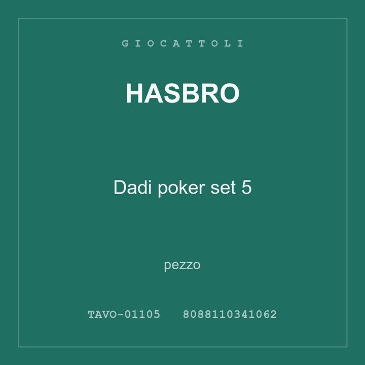 Hasbro Dadi poker set 5 — conf. 3 pz