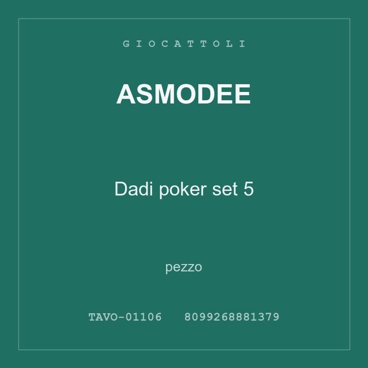 Asmodee Dadi poker set 5 — conf. 8 pz