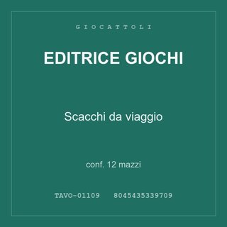 Editrice Giochi Scacchi da viaggio — conf. 12 mazzi