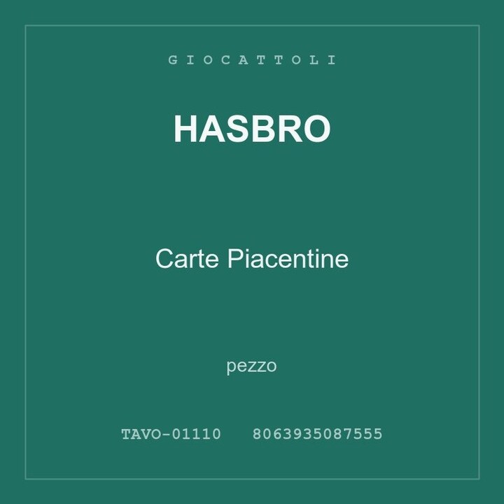 Hasbro Carte Piacentine — conf. 2 pz