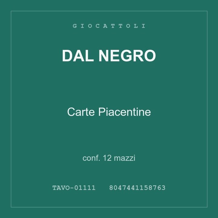 Dal Negro Carte Piacentine — conf. 25 mazzi