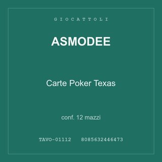 Asmodee Carte Poker Texas — conf. 12 mazzi