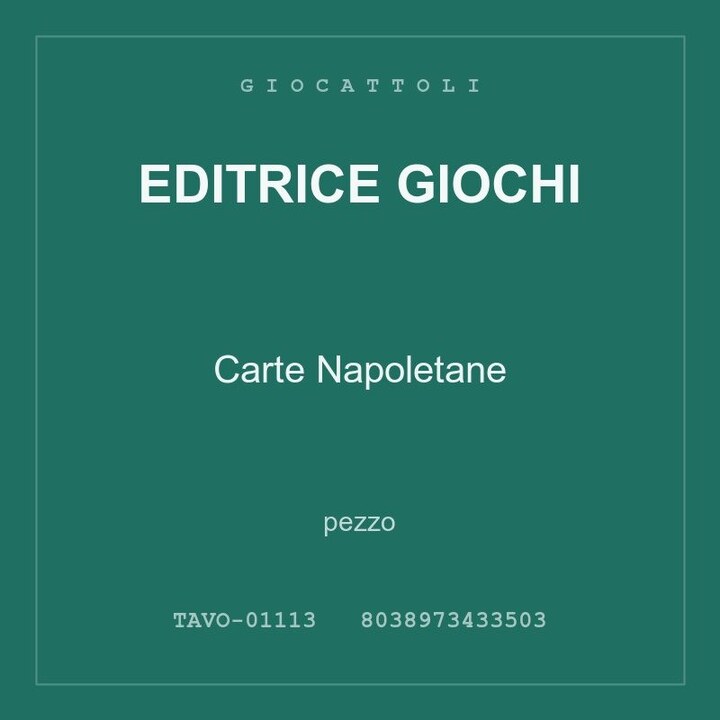 Editrice Giochi Carte Napoletane — pezzo