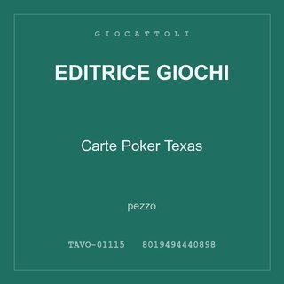 Editrice Giochi Carte Poker Texas — pezzo