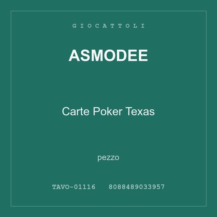 Asmodee Carte Poker Texas — conf. 4 pz