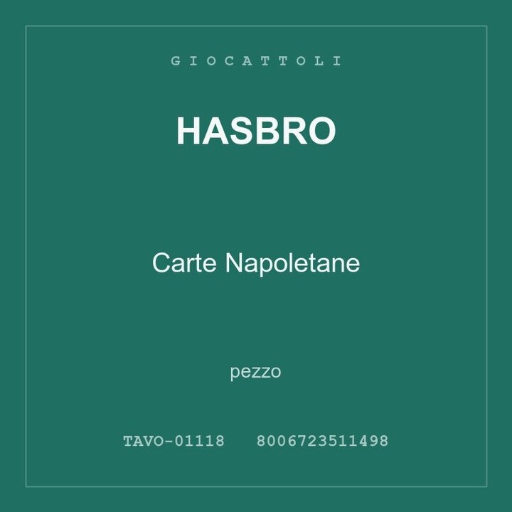 Hasbro Carte Napoletane — pezzo