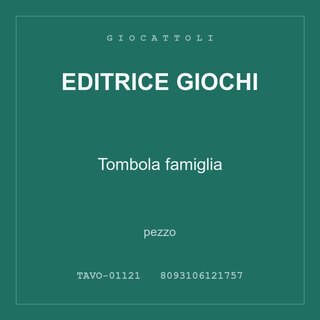Editrice Giochi Tombola famiglia — pezzo