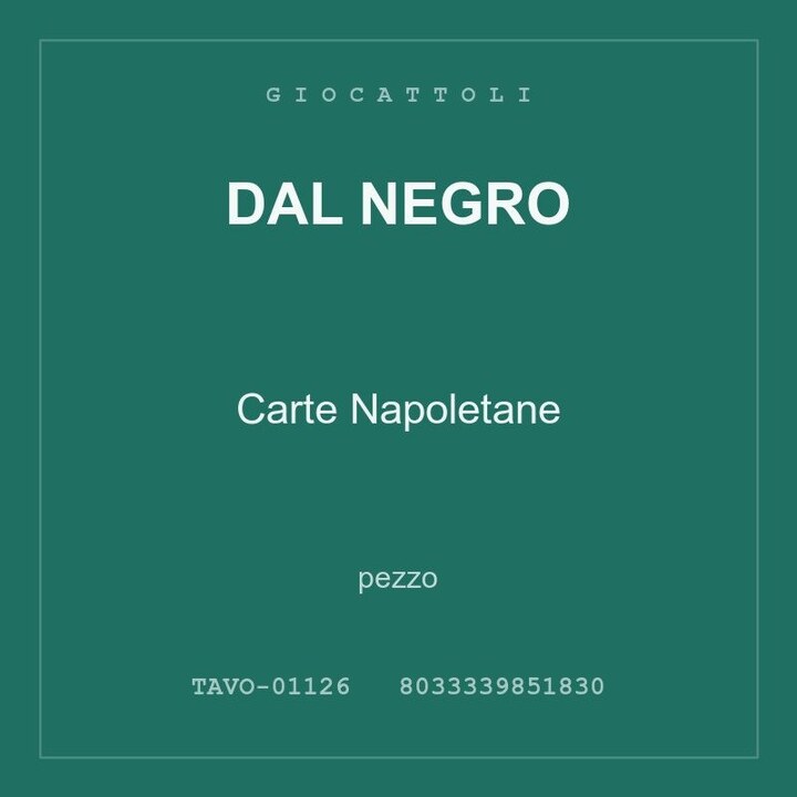 Dal Negro Carte Napoletane — conf. 3 pz