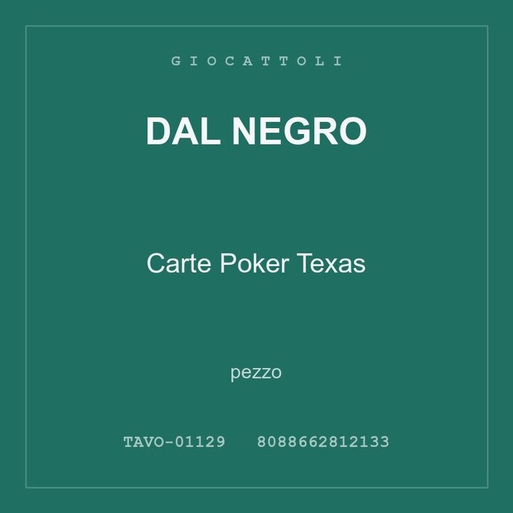 Dal Negro Carte Poker Texas — conf. 3 pz