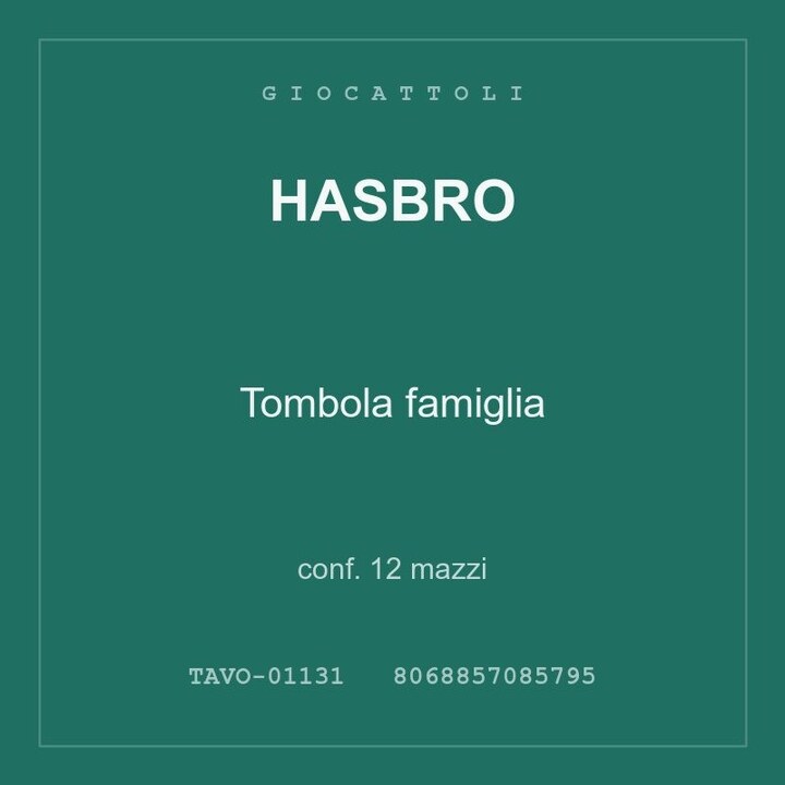 Hasbro Tombola famiglia — conf. 12 mazzi