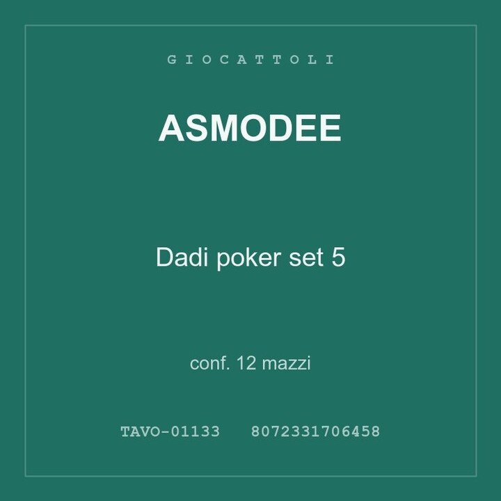 Asmodee Dadi poker set 5 — conf. 12 mazzi