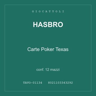 Hasbro Carte Poker Texas — conf. 6 mazzi