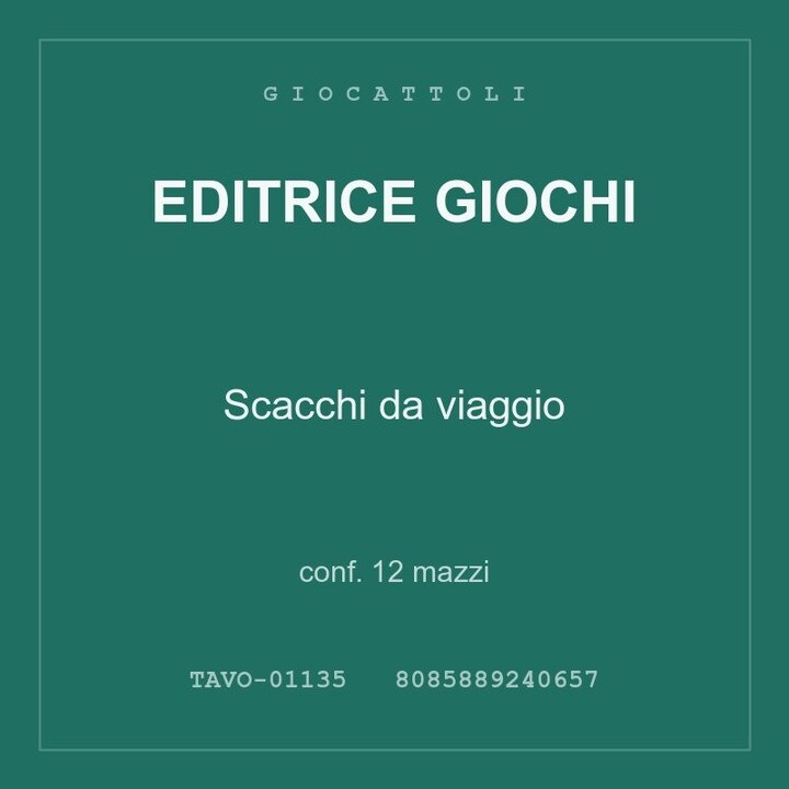 Editrice Giochi Scacchi da viaggio — conf. 6 mazzi