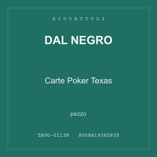 Dal Negro Carte Poker Texas — conf. 6 pz